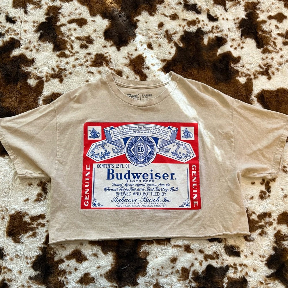 Cropped Budweiser beer tee